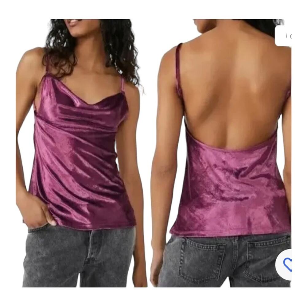 * NWT ~ Free People ~ All Night Velvet Tunic Camisole in Fig Jam Sz M~